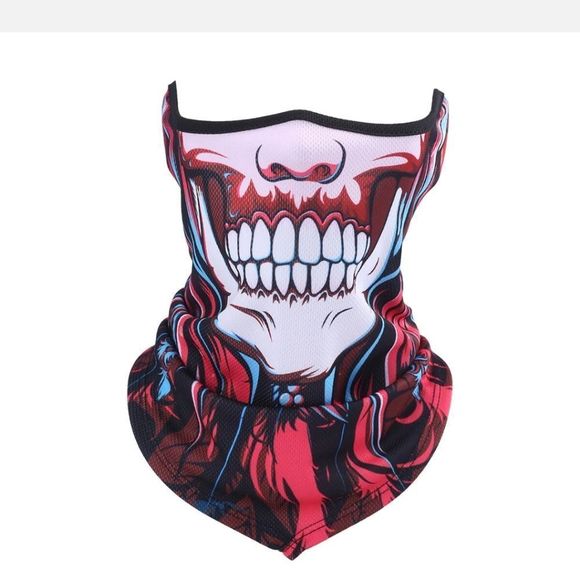 Half Face Mask Motorcycle Cycling Halloween UV Protection Balaclava Neck Scarf - Picture 1 of 1